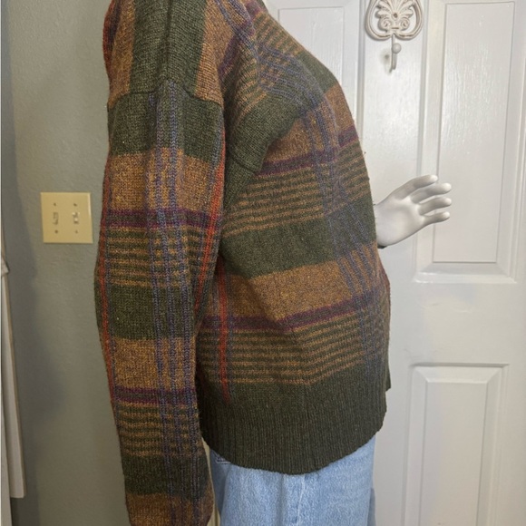 VINTAGE Christopher Hayes Sweater Mens Size M Green Red Plaid Shetland Wool. - Picture 7 of 11